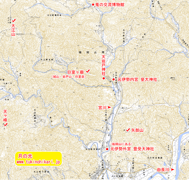 【地図】京都府大江町の元伊勢