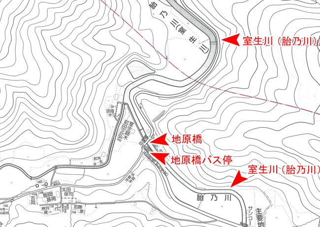 血原橋の地図